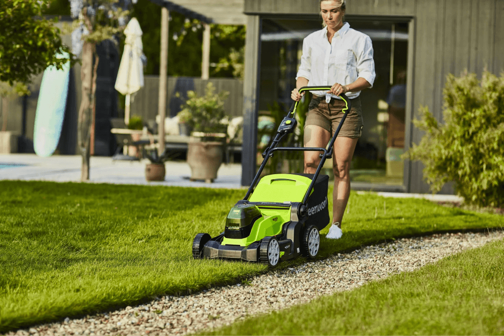 greenworks аккумуляторные газонокосилки