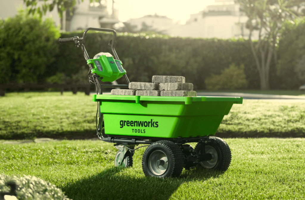 greenworks аккумуляторные садовые тележки