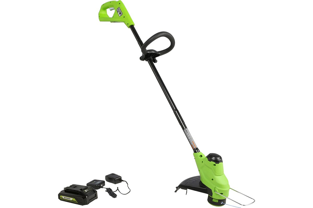 Аккумуляторный триммер GreenWorks 24V, 25 см, с 1хАКБ 2Ач и ЗУ 2107207SA