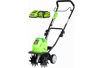 Аккумуляторный культиватор GreenWorks G40TL, 40V, 1хАКБ 4 А.ч, ЗУ 27087VB